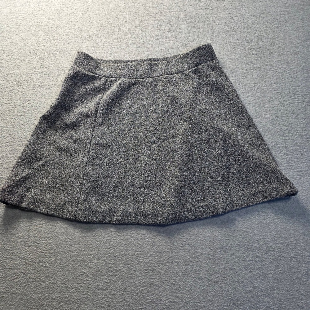 LOFT Outlet Knit Skater Mini Skirt Womens Petite Small Gray A-Line Pull On